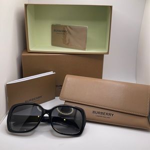 BURBERRY SUNGLASSES 0BE4160 Black Polar Grey Gradient NWT Made In ITALY